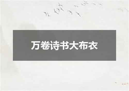 万卷诗书大布衣