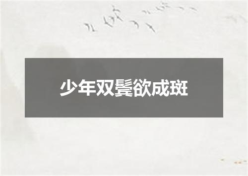 少年双鬓欲成斑
