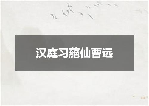 汉庭习蕝仙曹远