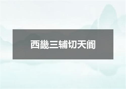 西畿三辅切天阍