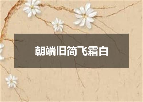 朝端旧简飞霜白
