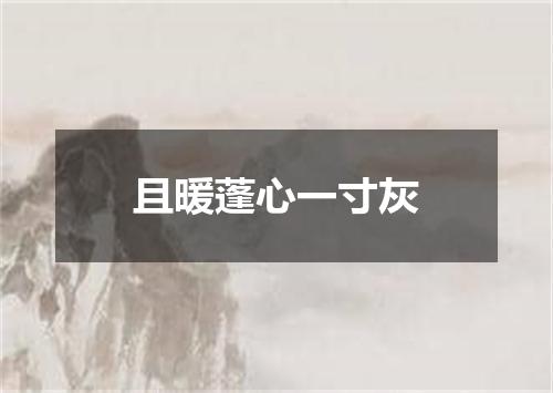 且暖蓬心一寸灰