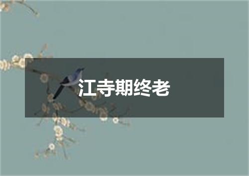 江寺期终老