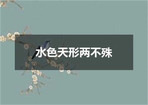 水色天形两不殊
