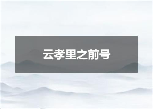 云孝里之前号