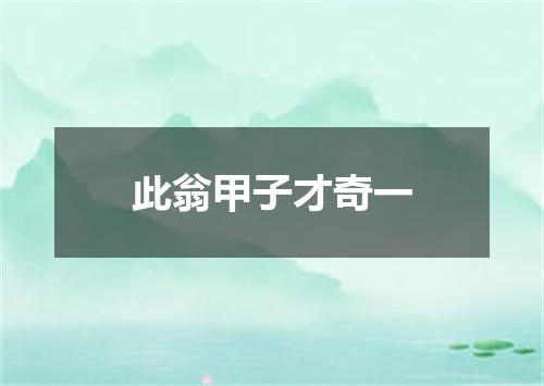 此翁甲子才奇一