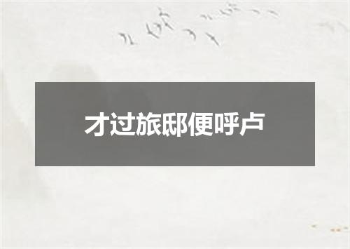 才过旅邸便呼卢