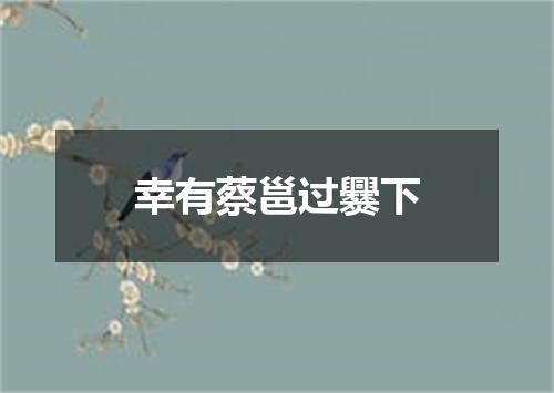 幸有蔡邕过爨下