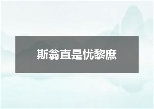 斯翁直是忧黎庶