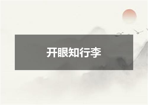 开眼知行李