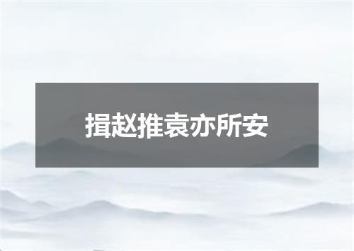 揖赵推袁亦所安