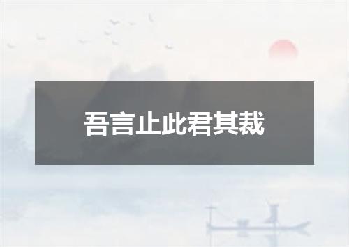 吾言止此君其裁