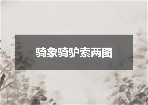 骑象骑驴索两图