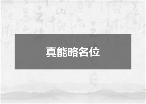真能略名位