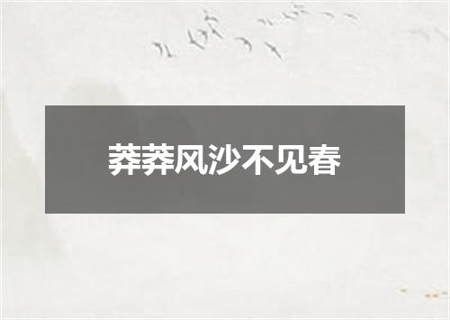 莽莽风沙不见春