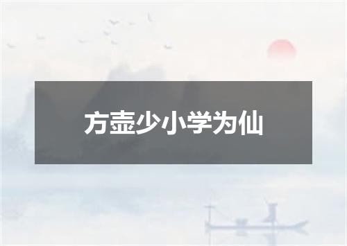 方壶少小学为仙