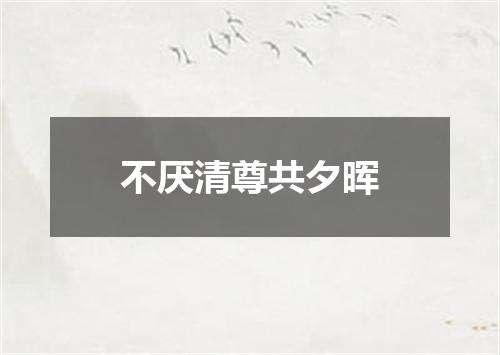 不厌清尊共夕晖