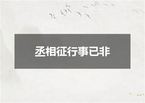丞相征行事已非