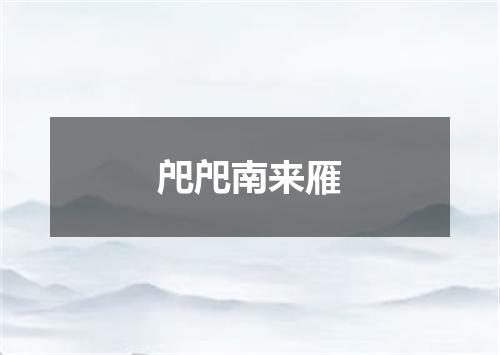 戺戺南来雁
