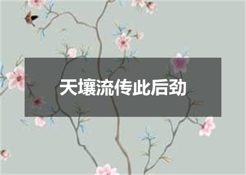 天壤流传此后劲