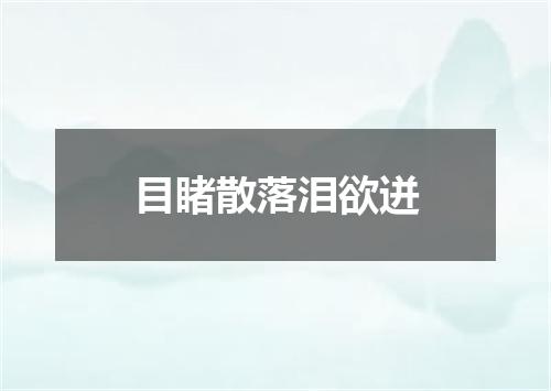 目睹散落泪欲迸