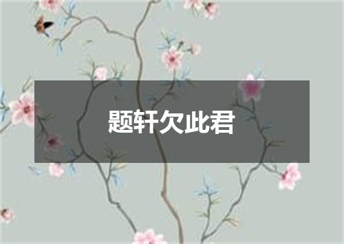 题轩欠此君