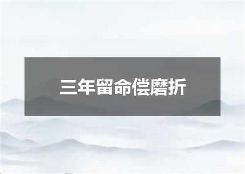 三年留命偿磨折