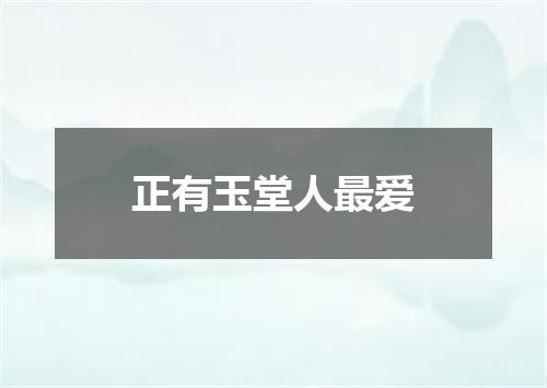 正有玉堂人最爱