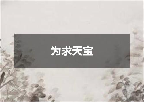 为求天宝