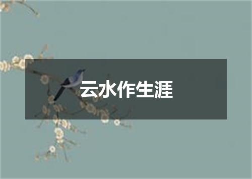 云水作生涯
