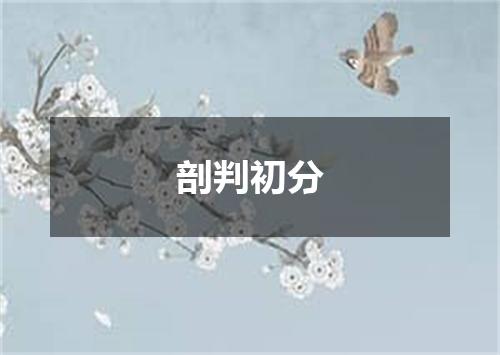 剖判初分