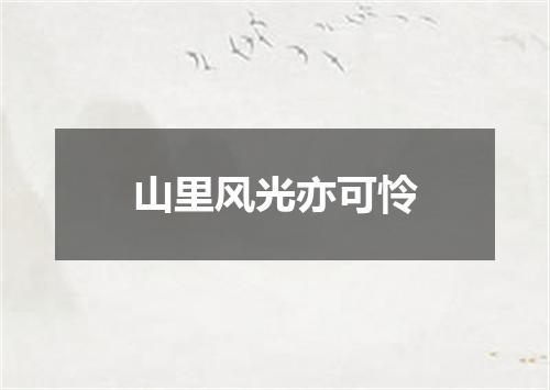 山里风光亦可怜