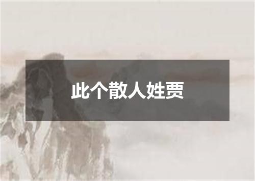 此个散人姓贾