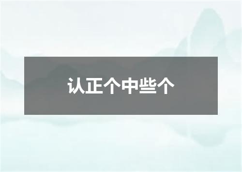 认正个中些个