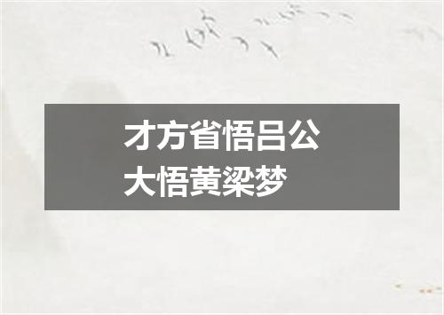 才方省悟吕公大悟黄梁梦