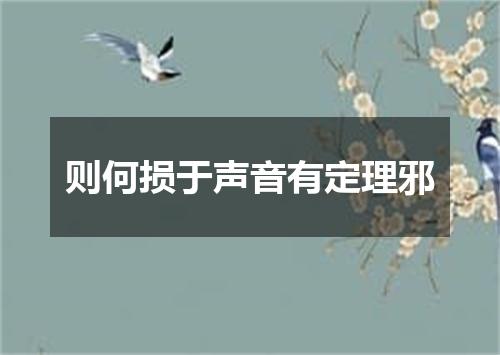 则何损于声音有定理邪