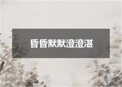 昏昏默默澄澄湛