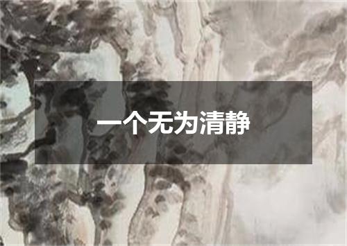 一个无为清静