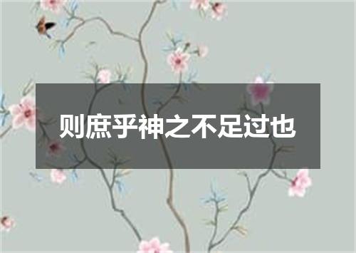 则庶乎神之不足过也