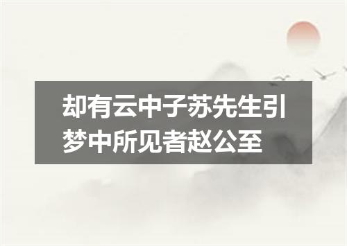 却有云中子苏先生引梦中所见者赵公至