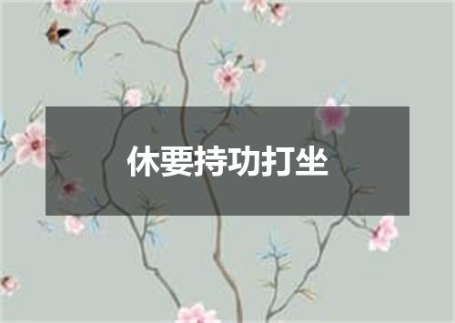 休要持功打坐