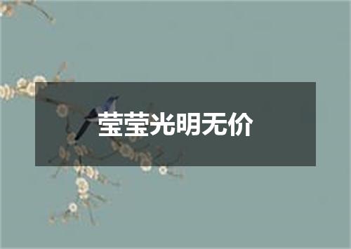 莹莹光明无价