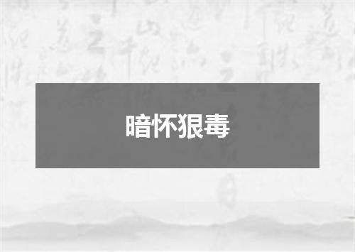 暗怀狠毒