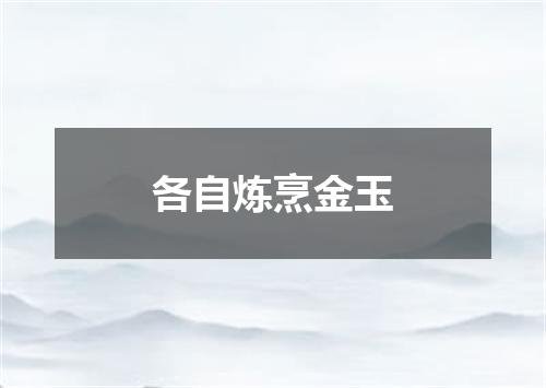 各自炼烹金玉