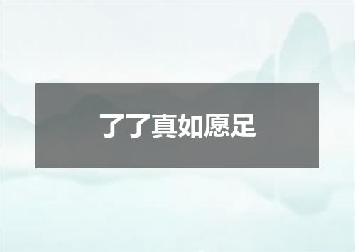 了了真如愿足