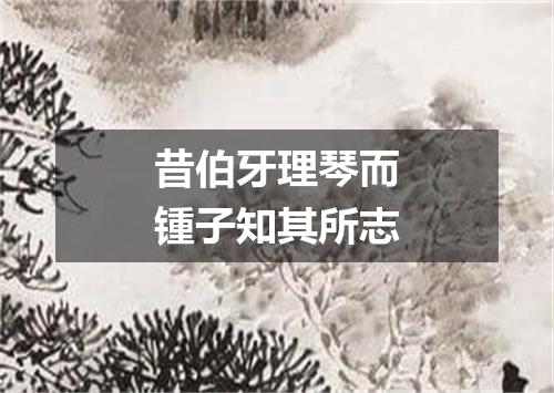 昔伯牙理琴而锺子知其所志