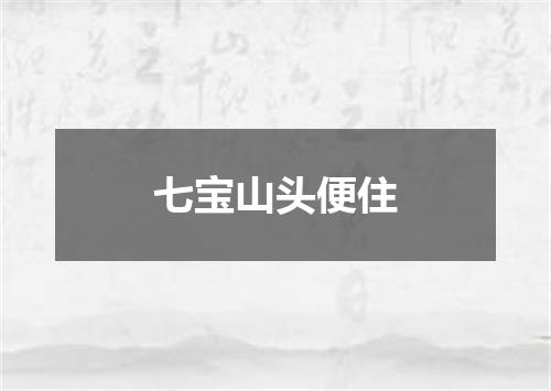 七宝山头便住