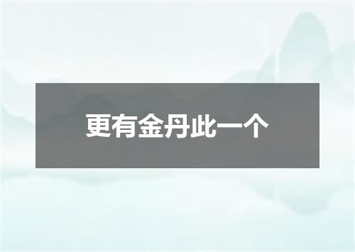 更有金丹此一个