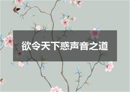欲令天下惑声音之道