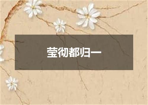 莹彻都归一